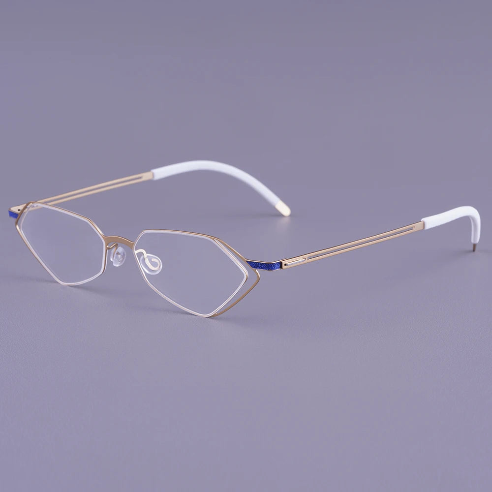 Bobbie Unisex Full Rim Geometric Titanium Eyeglasses V339