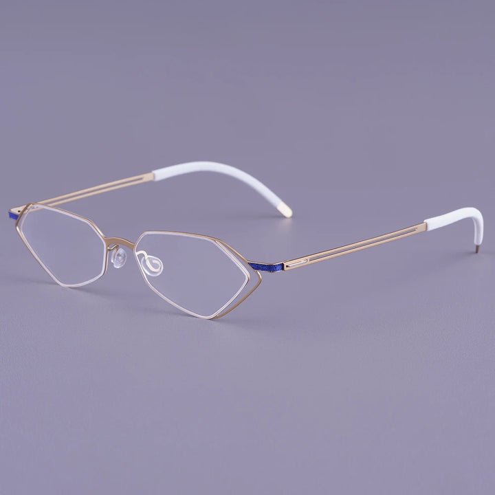 Bobbie Unisex Full Rim Geometric Titanium Eyeglasses V339