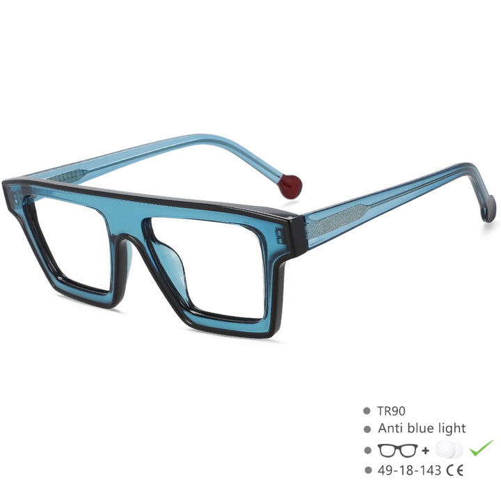 CCspace Unisex Full Rim Rectangle Cat Eye Acetate Eyeglasses 56012 Full Rim CCspace Green  