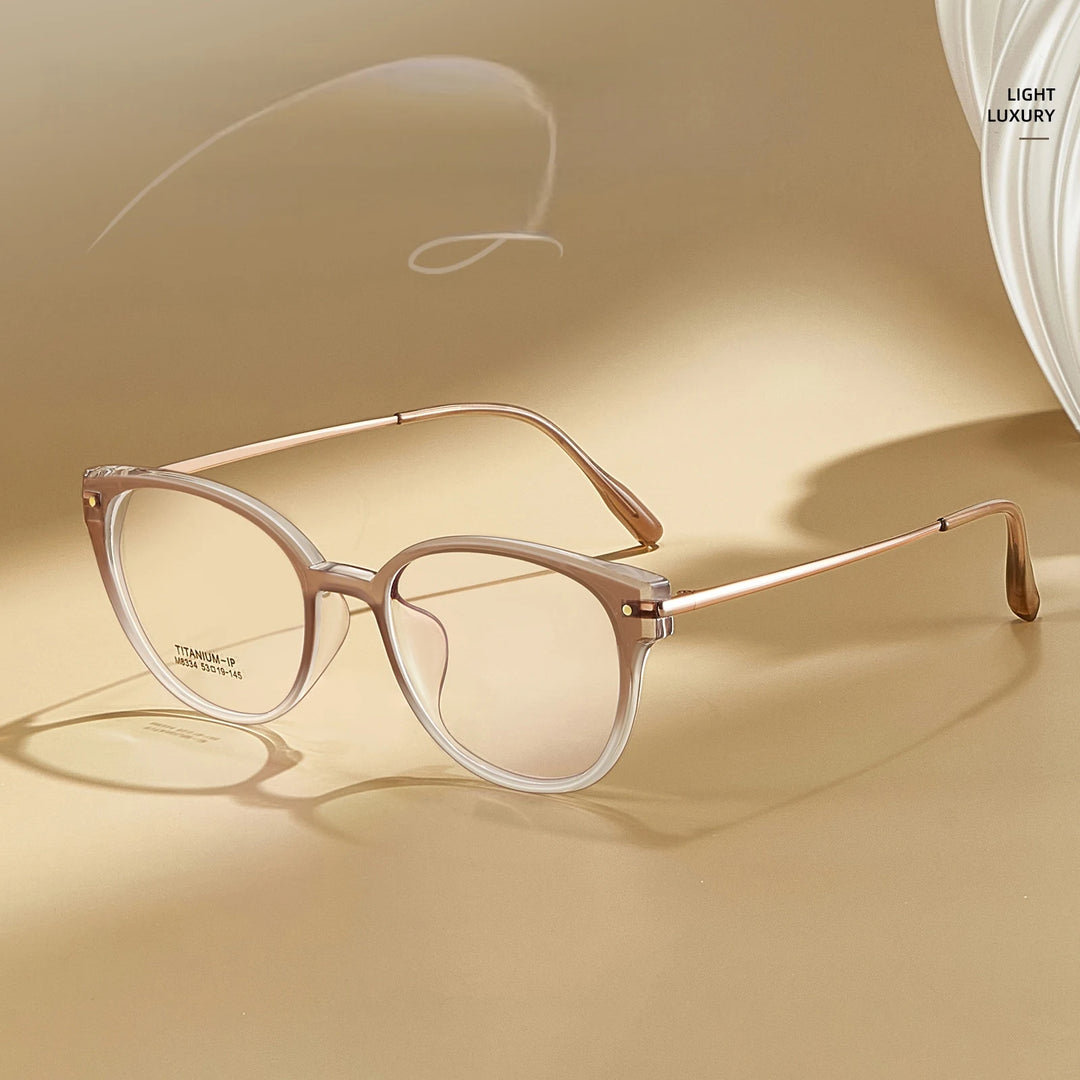 Yimaruili Unisex Full Rim Cat-Eye TR-90 Titanium Eyeglasses M8334 — view 1 | Yimaruili at FuzWeb