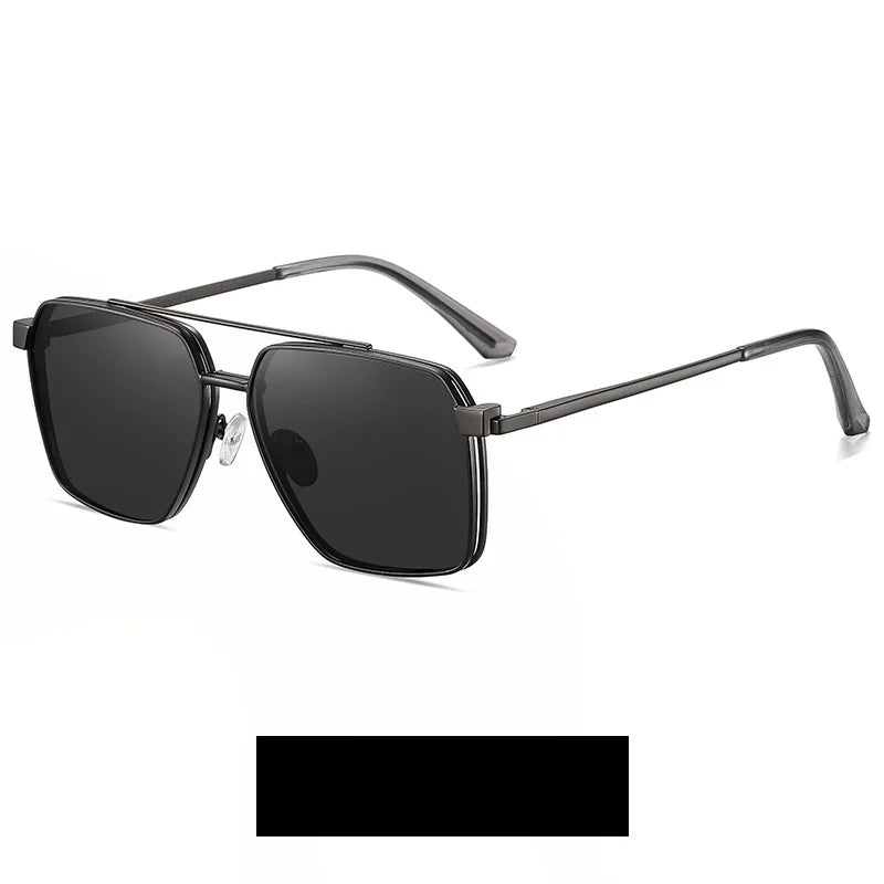 Momoja Women's Full Rim Polygon Double Bridge Titanium Eyeglasses Clip On Sunglasses 91702