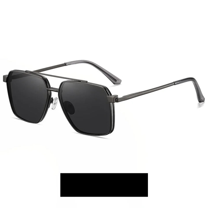 Momoja Women's Full Rim Polygon Double Bridge Titanium Eyeglasses Clip On Sunglasses 91702