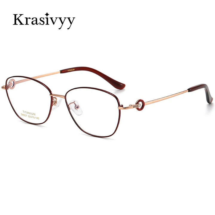 Krasivyy Women's Full Rim Oval Square Titanium Eyeglasses 6007 Full Rim Krasivyy   