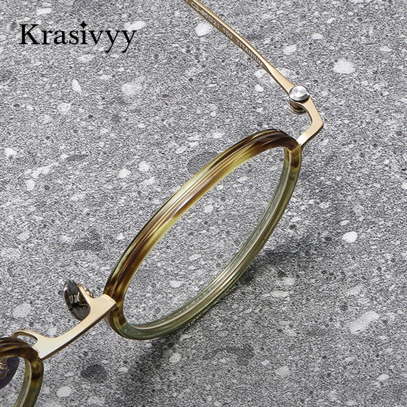 Krasivyy Unisex Full Rim Oval Titanium Prescription Eyeglasses ARLT6907 - view 5