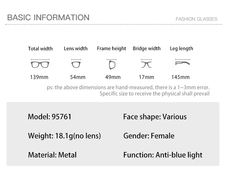 Vicky Women's Full Rim Square Cat Eye Alloy Reading Glasses 637140