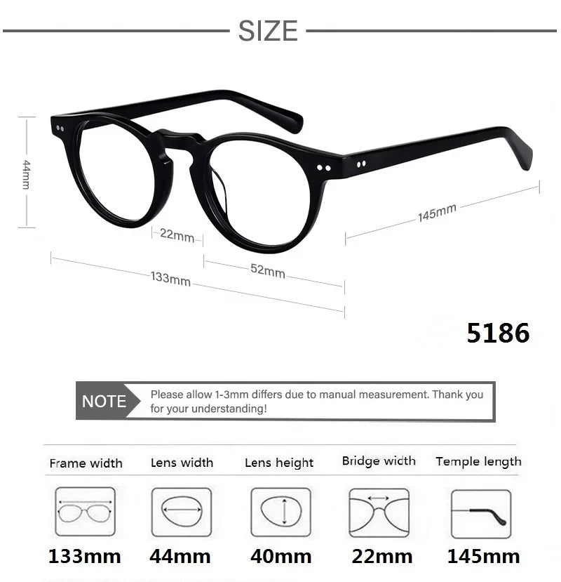 Bobbie Women's Full Rim Small Round Acetate Eyeglasses 695186