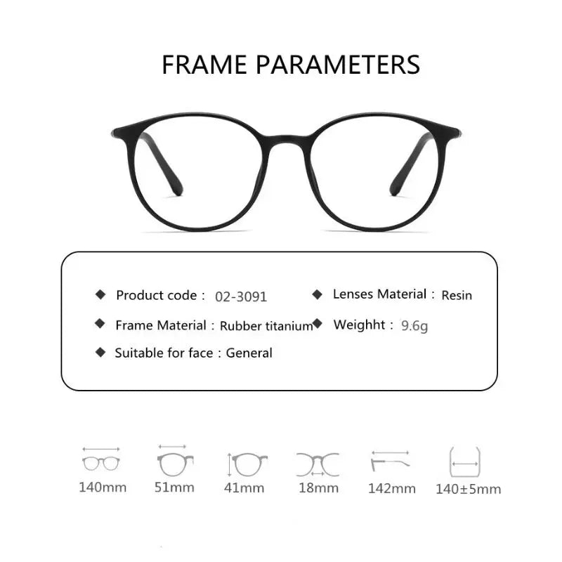 Handoer 230911 Unisex Full Rim Round Tr 90 Titanium Frames — view 2 | Handoer at FuzWeb