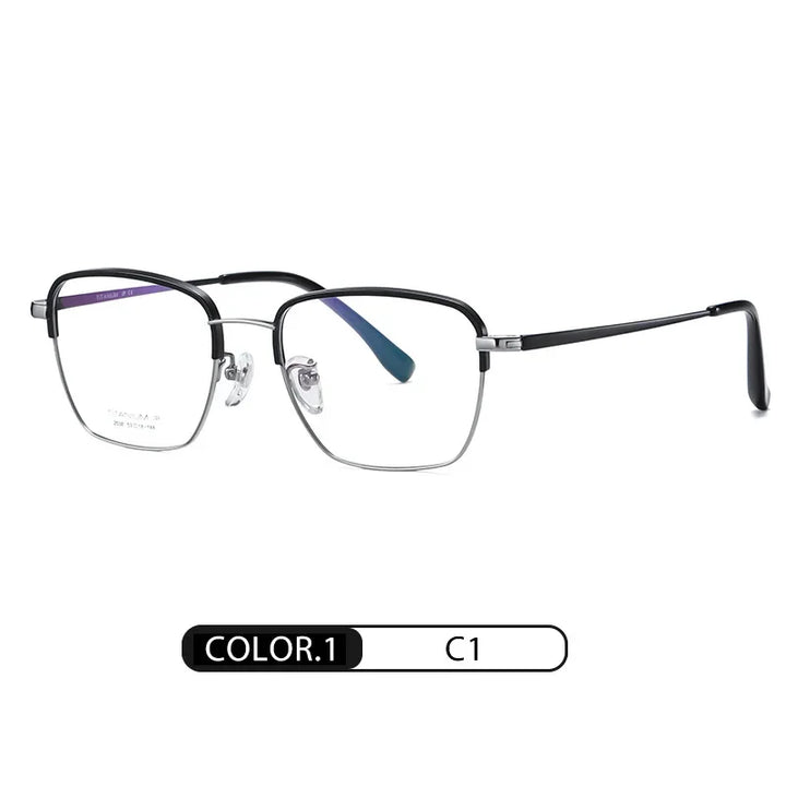 Hotony Unisex Full Rim Polygon Square Titanium Eyeglasses 20387
