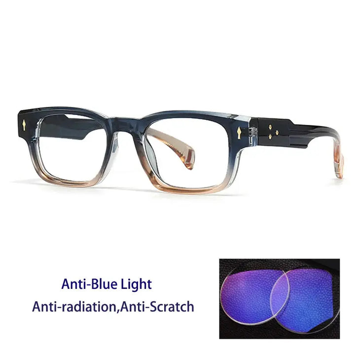 Kocolior Unisex Full Rim Rectangle Acetate Frames 341000 FuzWeb