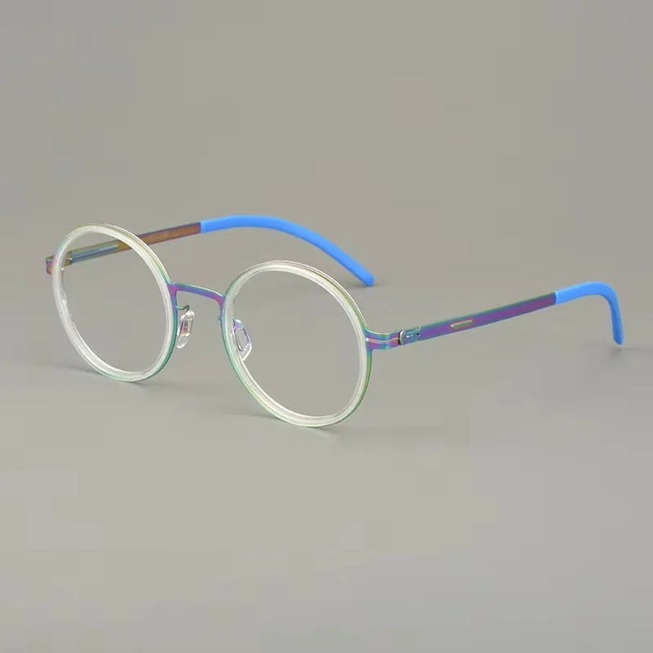 Bobbie Women's Full Rim Round Screwless Hinge Steel Eyeglasses 204548