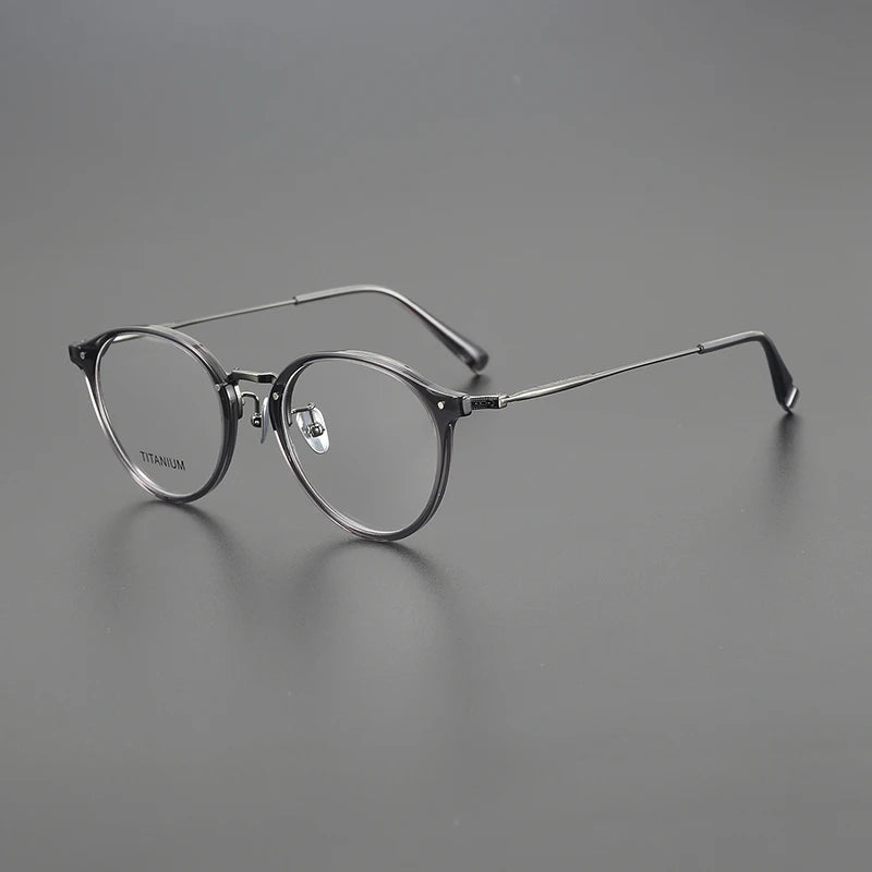 Nobler Unisex Full Rim Oval Acetate Titanium Eyeglasses 2050 Full Rim Nobler   