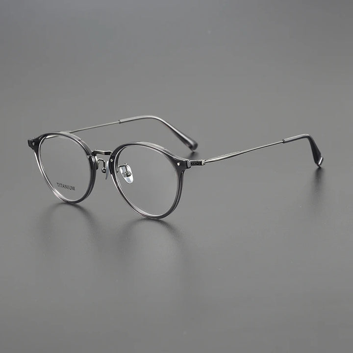 Nobler Unisex Full Rim Oval Acetate Titanium Eyeglasses 2050 Full Rim Nobler   