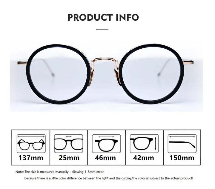 Bobbie Women's Full Rim Round Acetate Titanium Eyeglasses 906906