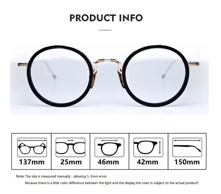 Bobbie Womens Full Rim Round Titanium Eyeglasses 906000 — view 2 | Bobbie at FuzWeb