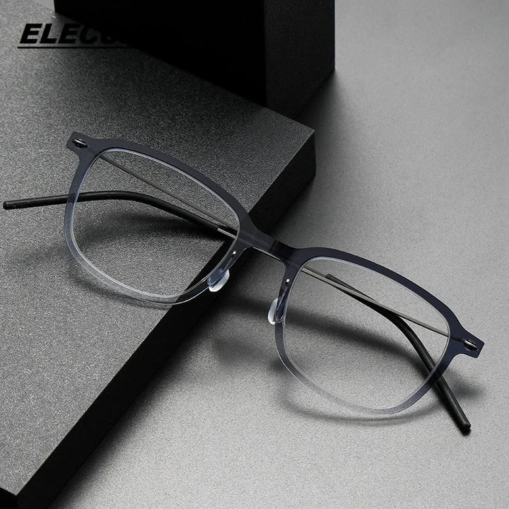 Eleccion Women's Full Rim Square Titanium Acetate Eyeglasses 6510