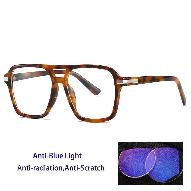 Kocolior 882200 Unisex Full Rim Square Double Bridge PC Frames FuzWeb