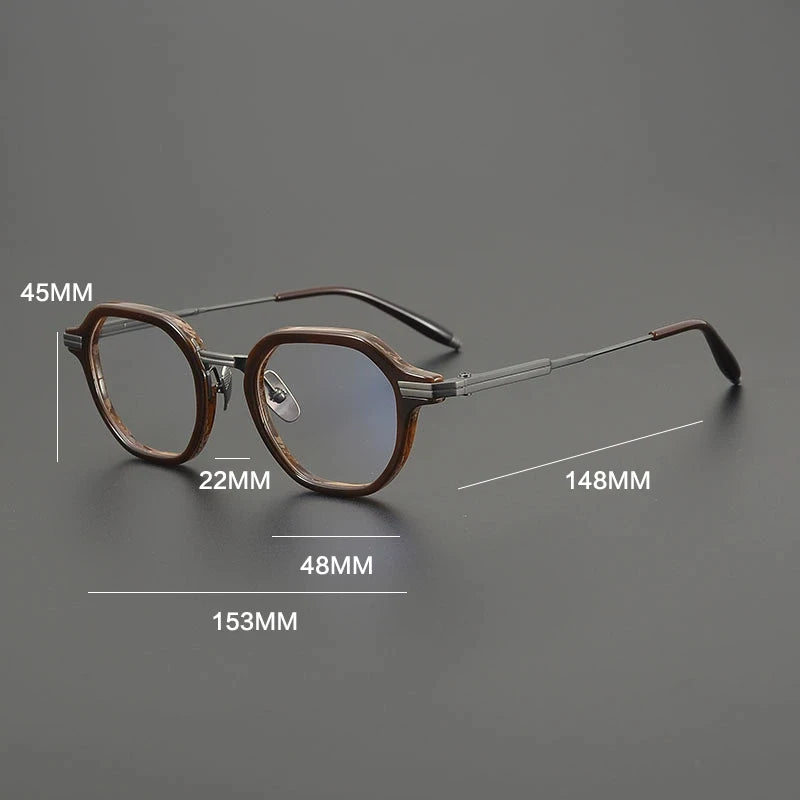 Gatenac Men's Full Rim Big Square Acetate Titanium Eyeglasses G8828