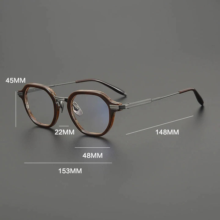 Gatenac Men's Full Rim Big Square Acetate Titanium Eyeglasses G8828