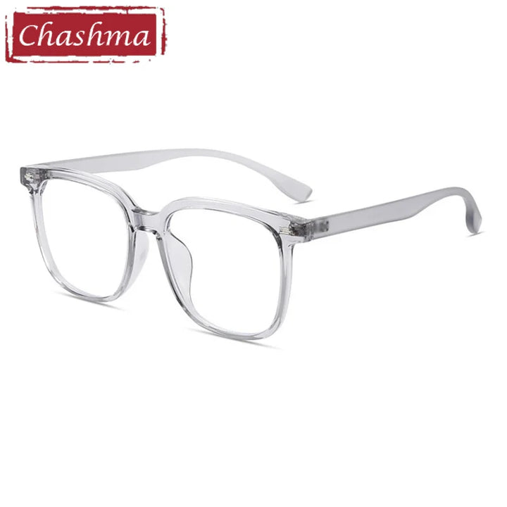 Chashma Ottica Unisex Full Rim Square Tr 90 Titanium Eyeglasses 9056 Full Rim Chashma Ottica Transparent Gray  