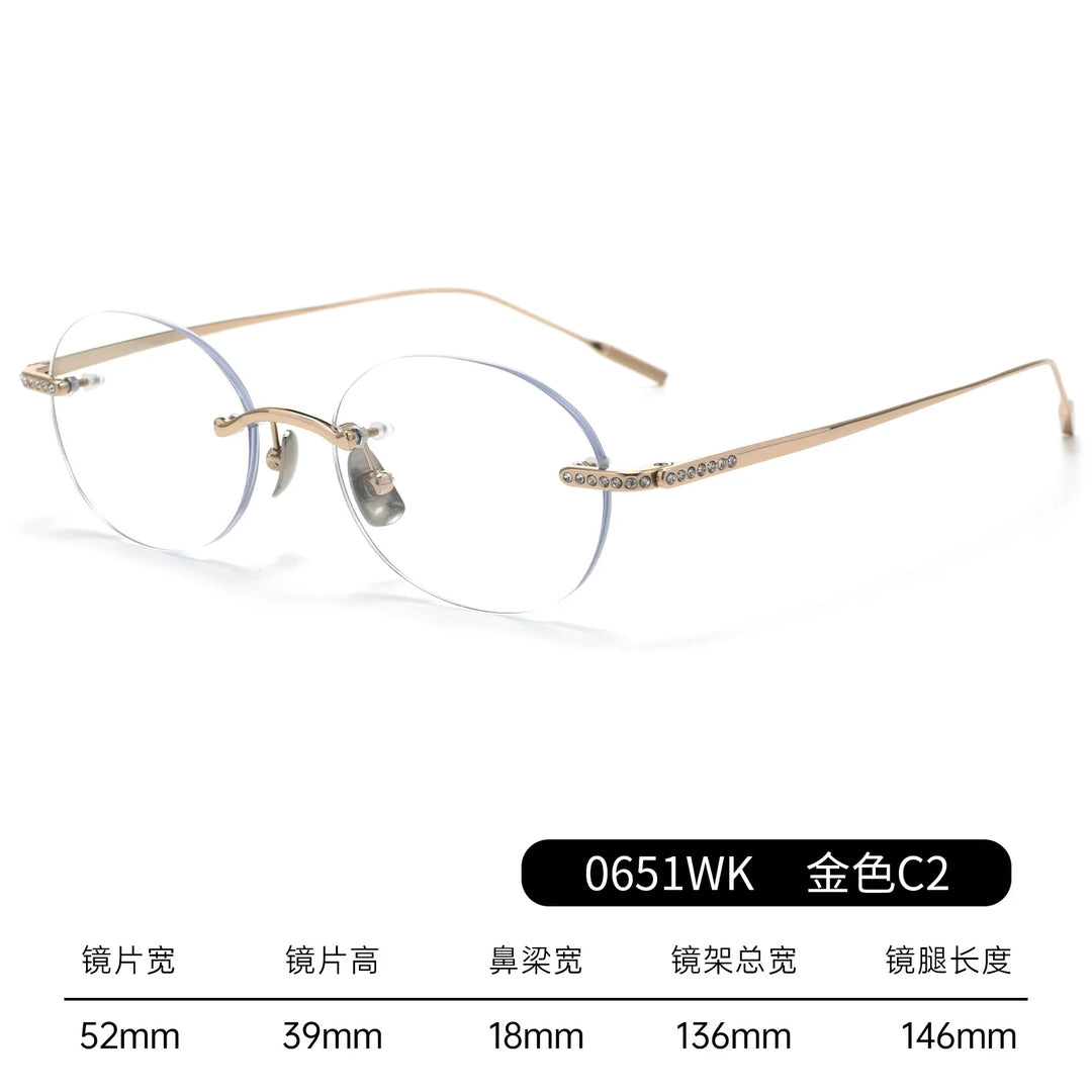 Bclear Women Rimless Oval Titanium Eyeglasses BSF-0651WK
