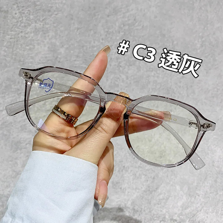 Zirosat Unisex Full Rim Oval Square Tr 90 Alloy Eyeglasses 12491
