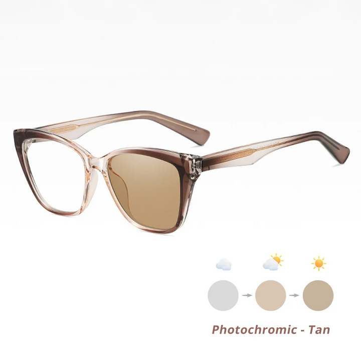 Ralferty Women's Full Rim Cat Eye Tr 90 Alloy Photochromic Eyeglasses 381731