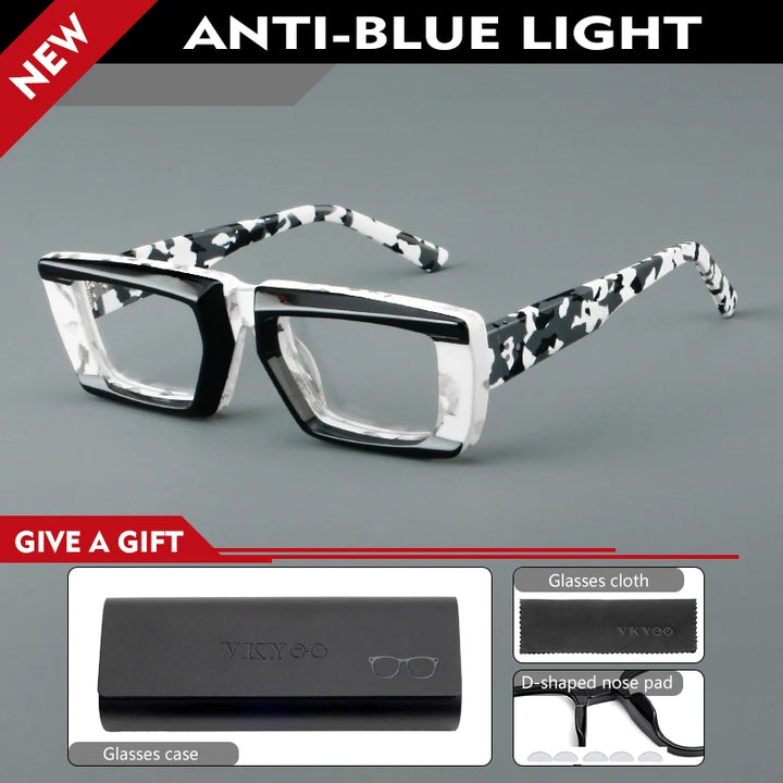 Vicky Unisex Full Rim Square Brow Line Acetate Reading Glasses 623046