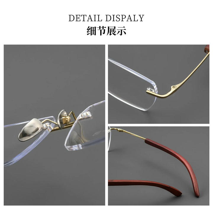 Bclear Unisex Rimless Square Titanium Eyeglasses BSF-18331T