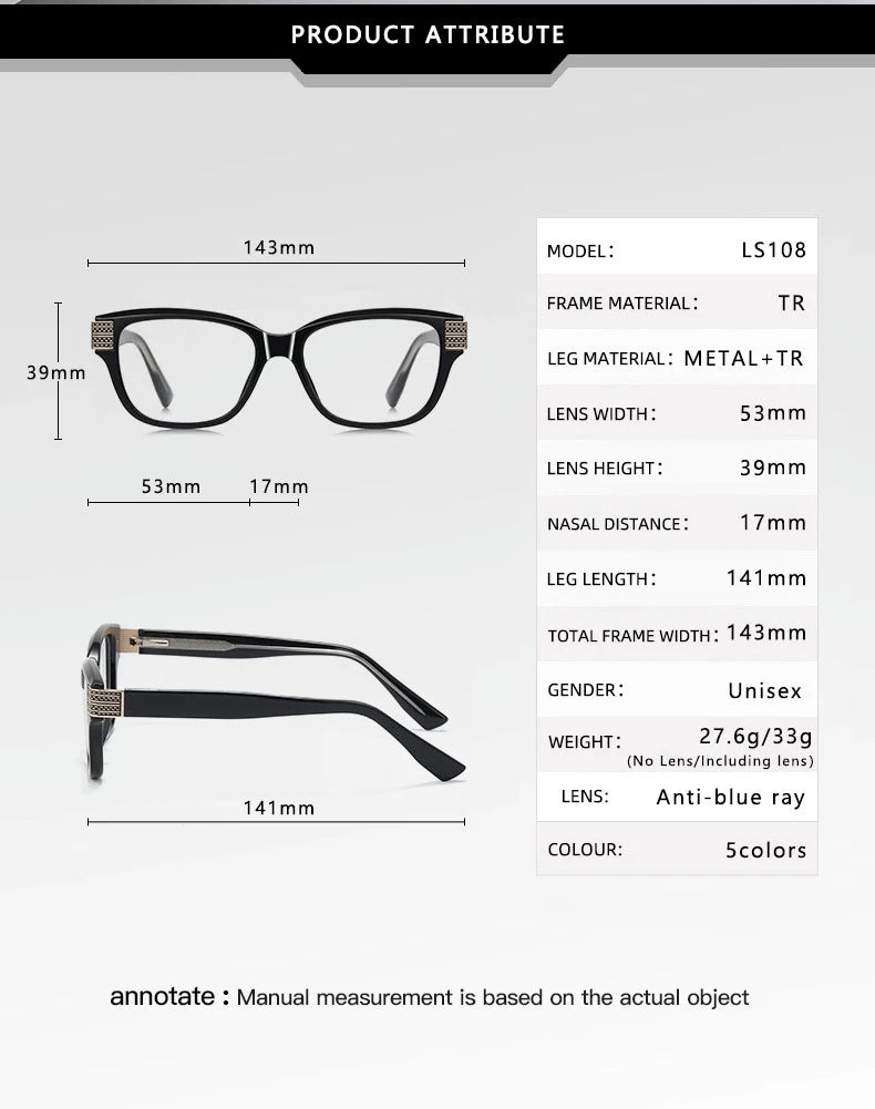 Vicky Unisex full Rim Square Tr 90 Titanium Reading Glasses 313108