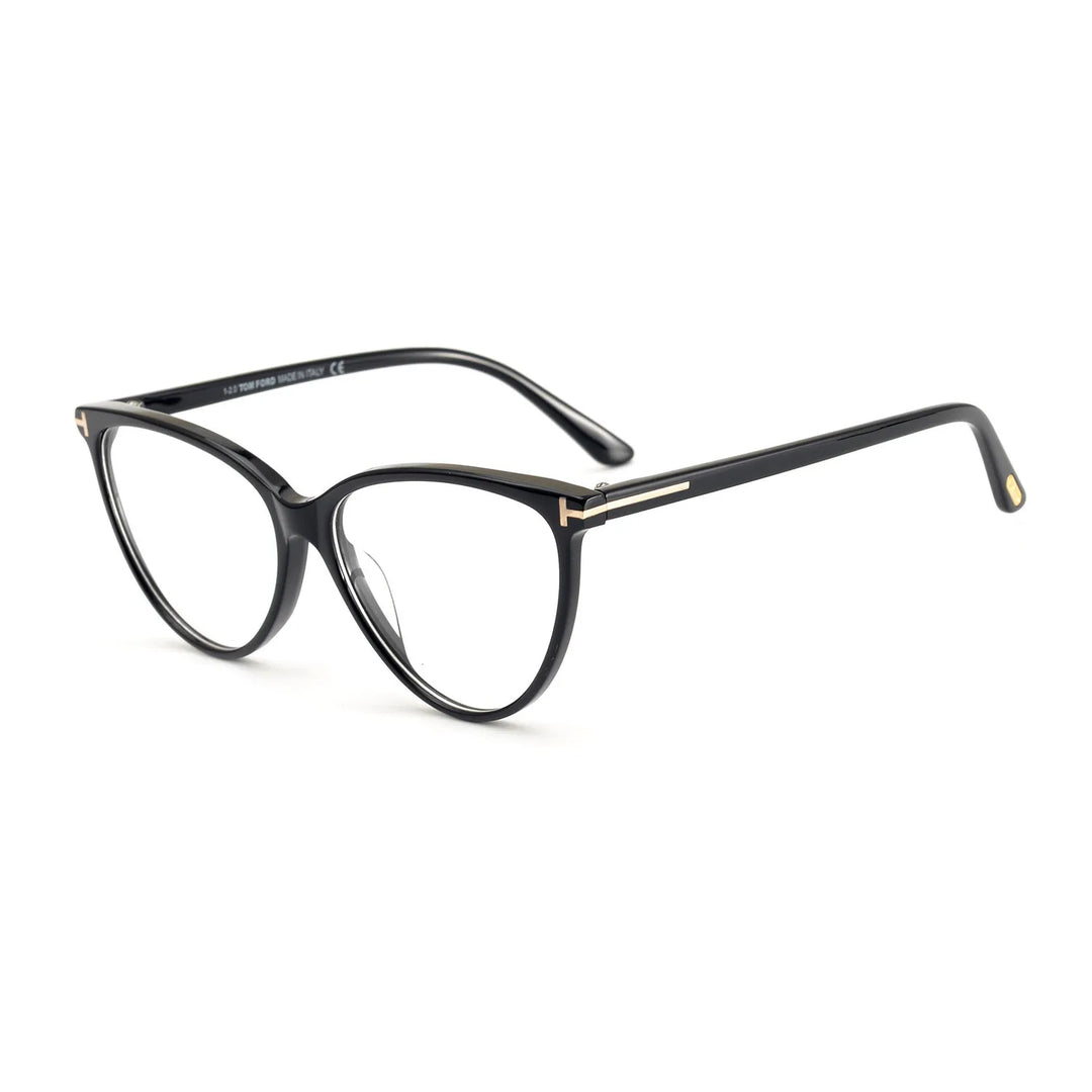 Yimaruili Women's Full Rim Square Cat Eye Acetate Eyeglasses Y5743 Full Rim Yimaruili Eyeglasses Black  