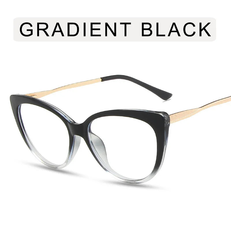 Zirosat Women's Full Rim Oval Cat Eye Tr 90 Alloy Eyeglasses 55018