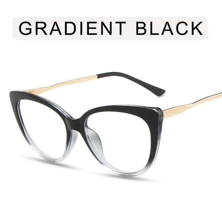 Zirosat Women's Full Rim Oval Cat Eye Tr 90 Alloy Eyeglasses 55018