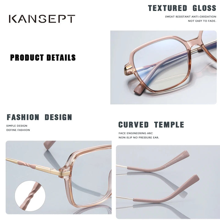 Kansept Women's Full Rim Square Tr 90 Alloy Reading Glasses 2211 Reading Glasses Kansept   