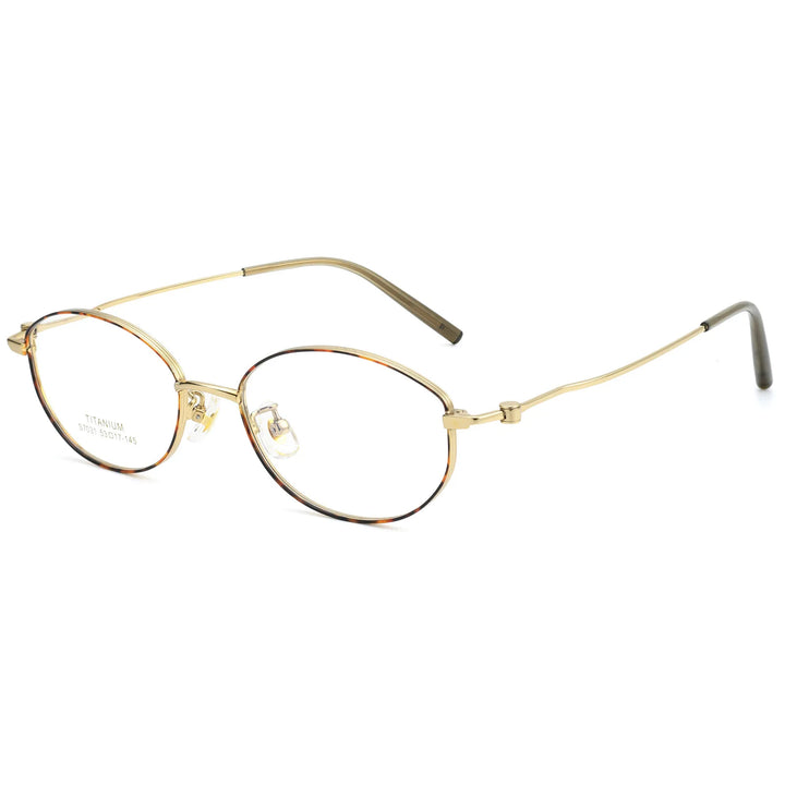 Xbora Unisex Full Rim Oval Pure Titanium Eyeglasses S7031 — view 4 | Xbora at FuzWeb