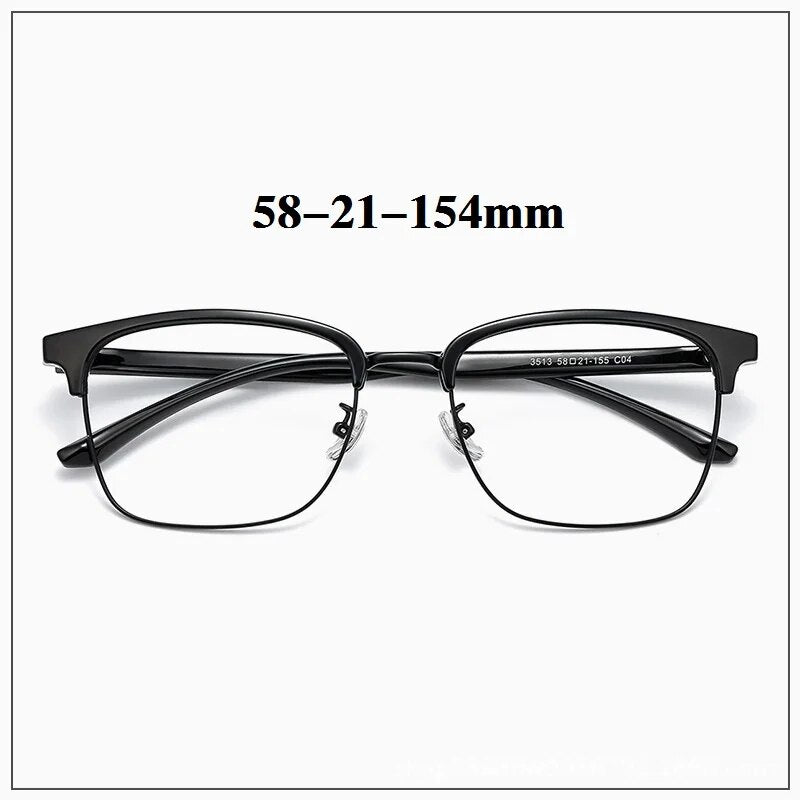 Cubojue Unisex Full Rim Oversized Wide Square Acetate Alloy Frame Eyeglasses 3513 Full Rim Cubojue black black no function lens 0 