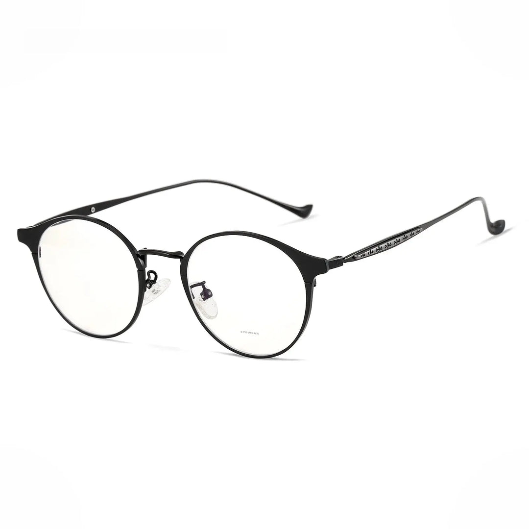 Hdcrafter Unisex Full Rim Round Alloy Frames 800600 FuzWeb