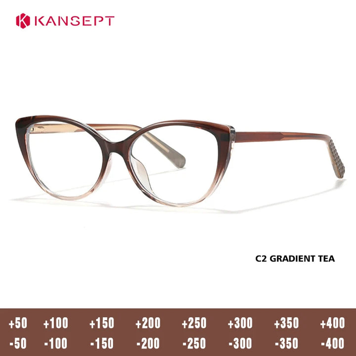 Kansept Women's Full Rim Cat Eye Tr 90 Alloy Reading Glasses 27013