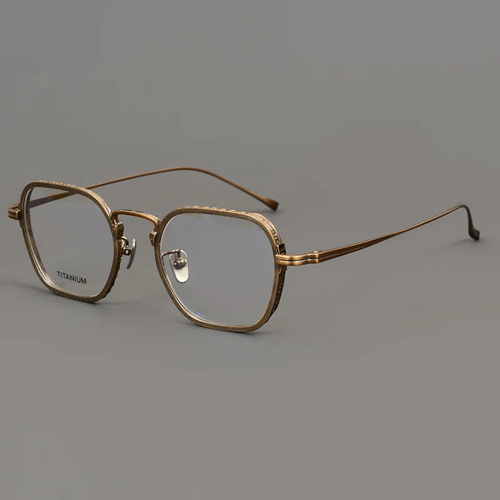 Aimee Unisex Full Rim Square Titanium Eyeglasses 1110531 Full Rim Aimee Bronze  