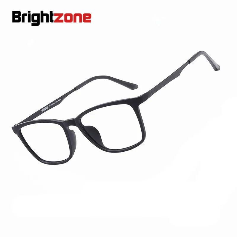 Brightzone Unisex Full Rim Square Ultem Titanium Eyeglasses 914418 Full Rim Brightzone