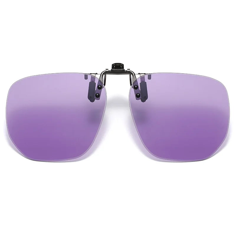 Vicky Unisex Rimless Round Tr 90 Alloy  Polarized Clip On Sunglasses V001 Clip On Sunglasses Vicky violet  