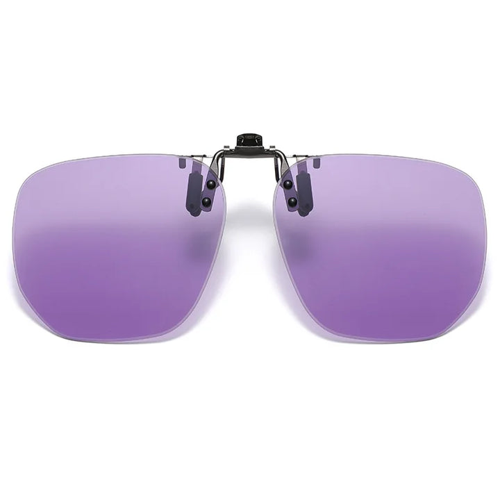 Vicky Unisex Rimless Round Tr 90 Alloy  Polarized Clip On Sunglasses V001 Clip On Sunglasses Vicky violet  