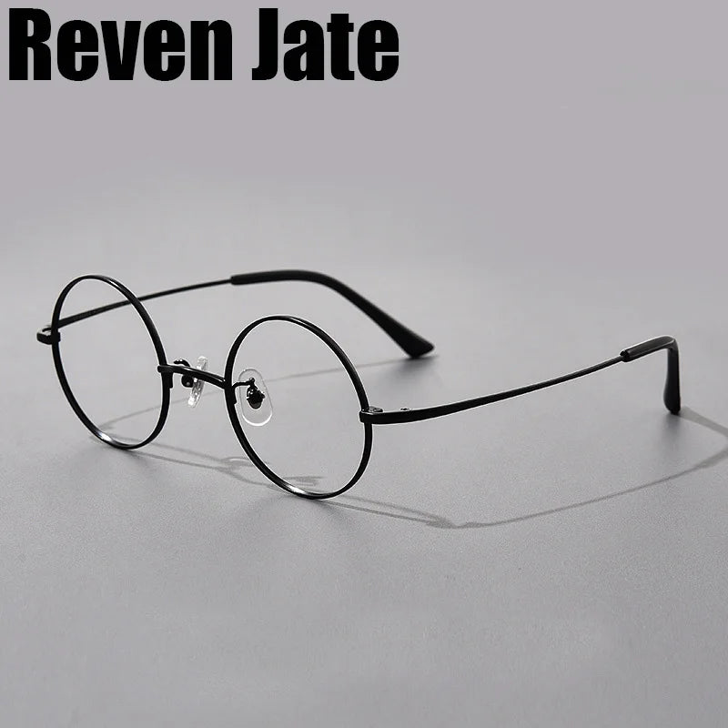 Reven Jate Women's Full Rim Round Titanium Eyeglasses Two Sizes 8786
