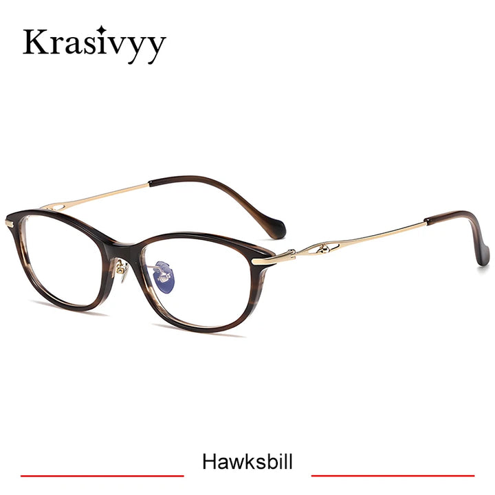 Krasivyy Unisex Full Rim Oval Square Titanium Acetate Eyeglasses 316891