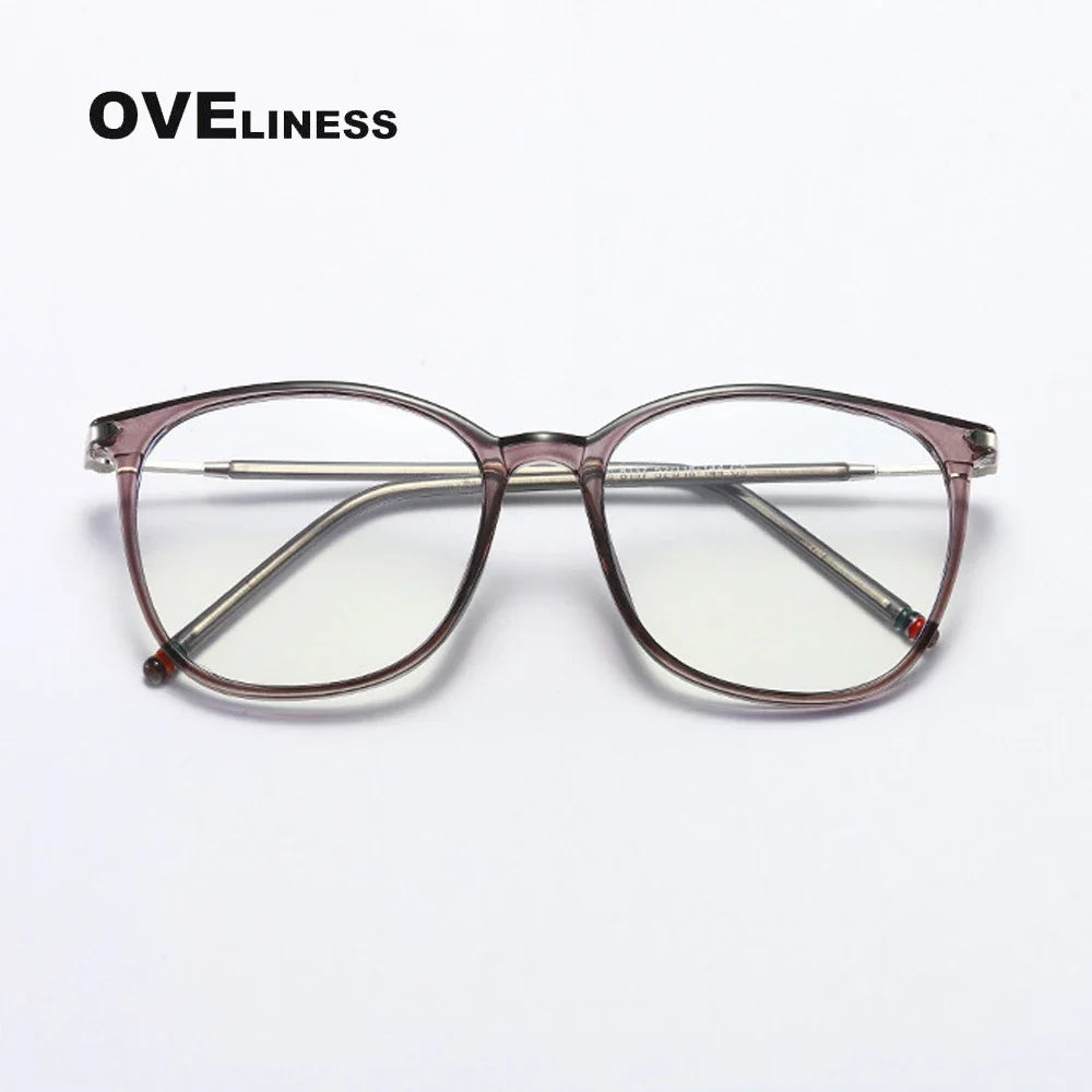 Oveliness Unisex Full Rim Square Tr 90 Titanium Eyeglasses 618137