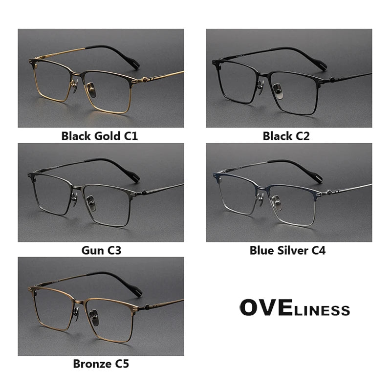 Oveliness Unisex Full Rim Square Titanium Acetate Eyeglasses 70800 Full Rim Oveliness   