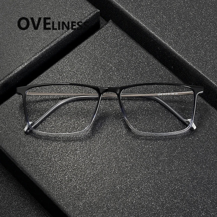 Oveliness Women's Full Rim Square Acetate Titanium Eyeglasses 72348 Full Rim Oveliness