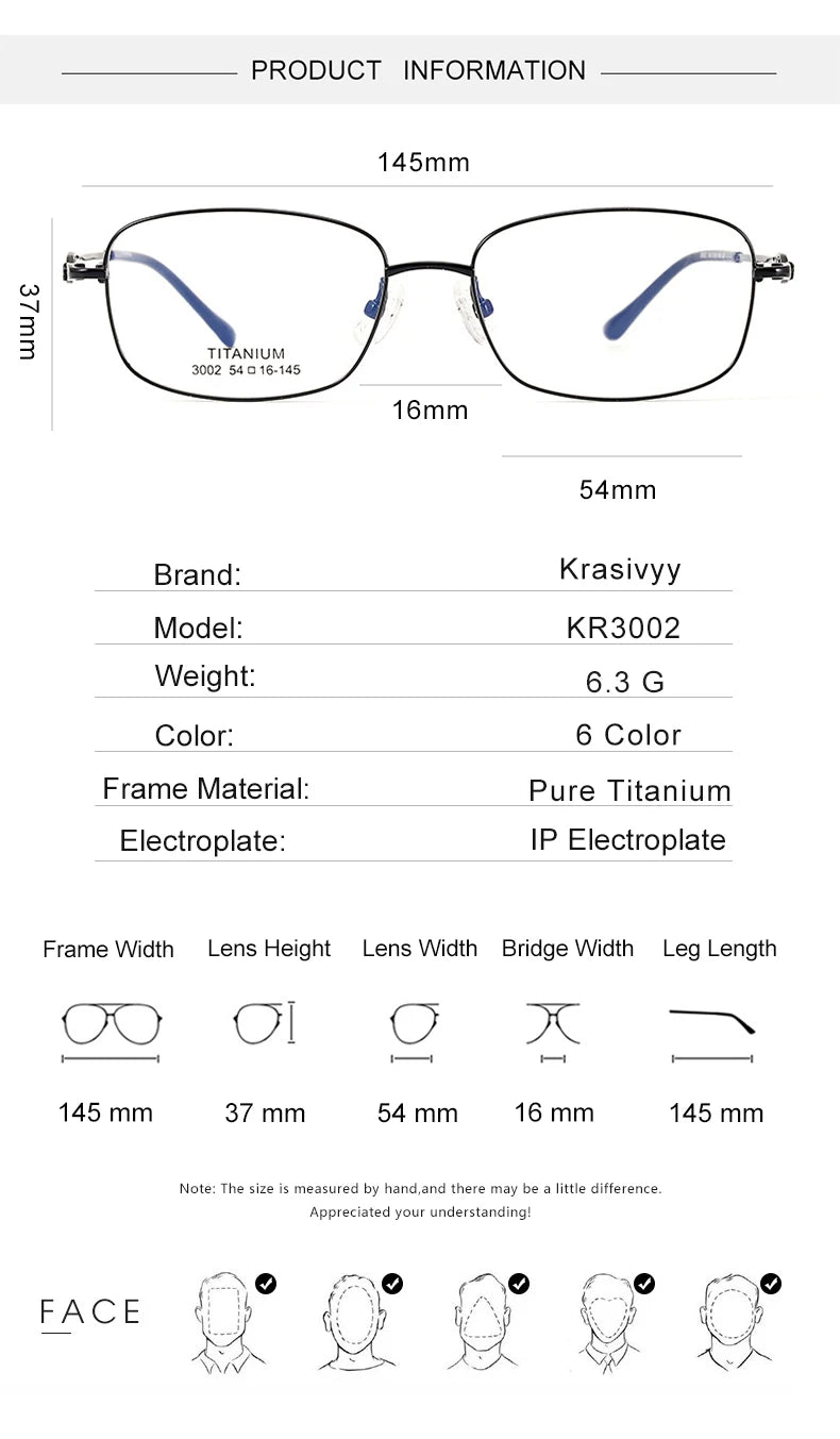 Krasivyy Woman's Full Rim Square Titanium Eyeglasses 443002 Full Rim Krasivyy   