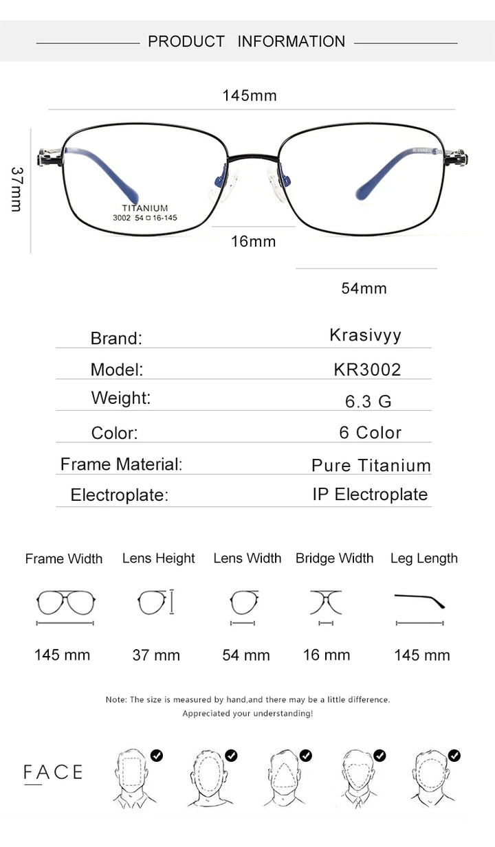 Krasivyy Woman's Full Rim Square Titanium Eyeglasses 443002 Full Rim Krasivyy   