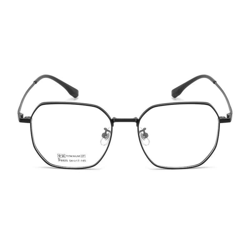 Bclear Unisex Full Rim Small Polygon Square Titanium Eyeglasses My6529 Full Rim Bclear   