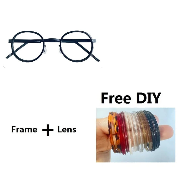 Bobbie Women's Full Rim Round Titanium Acetate Eyeglasses 970769